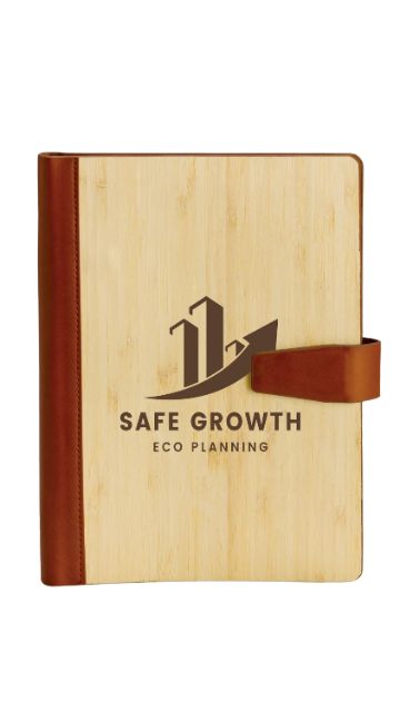 Safe Growth engraved bamboo notebook